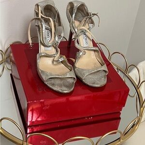 Jimmy Choo Silver Strappy Heels